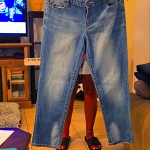 Blue Straight Leg Jeans with Classic Fit